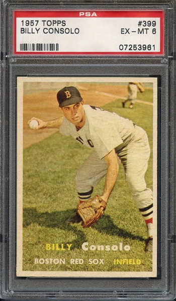 1957 TOPPS 399 BILLY CONSOLO PSA EX-MT 6