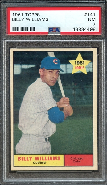 1961 TOPPS 141 BILLY WILLIAMS RC PSA NM 7