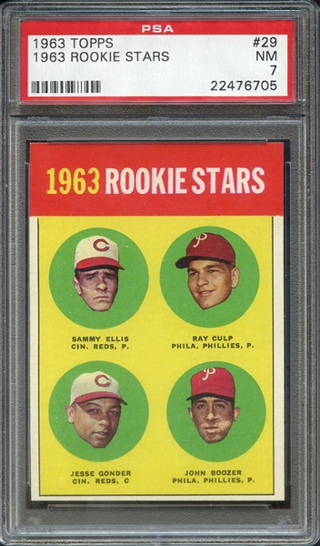 1963 TOPPS 29 1963 ROOKIE STARS PSA NM 7
