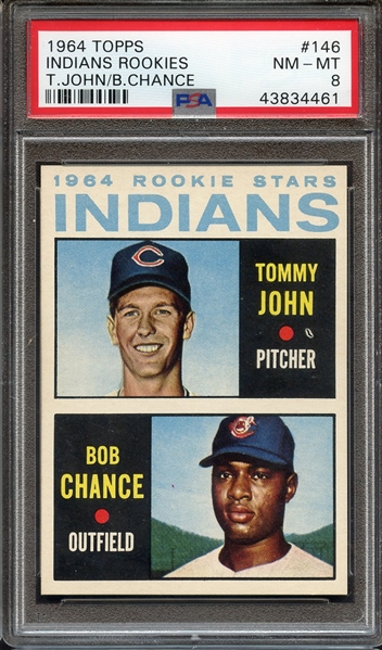 1964 TOPPS 146 TOMMY JOHN RC PSA NM-MT 8