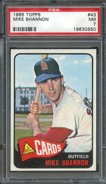 1965 TOPPS 43 MIKE SHANNON PSA NM 7