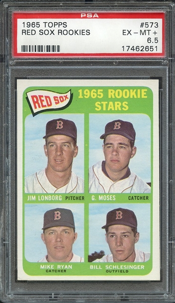 1965 TOPPS 573 RED SOX ROOKIES PSA EX-MT+ 6.5