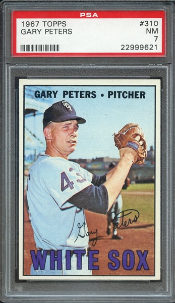 1967 TOPPS 310 GARY PETERS PSA NM 7