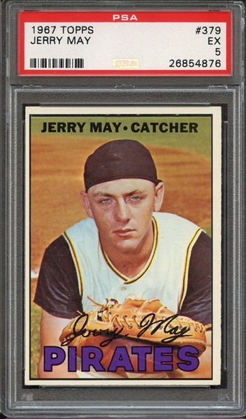 1967 TOPPS 379 JERRY MAY PSA EX 5