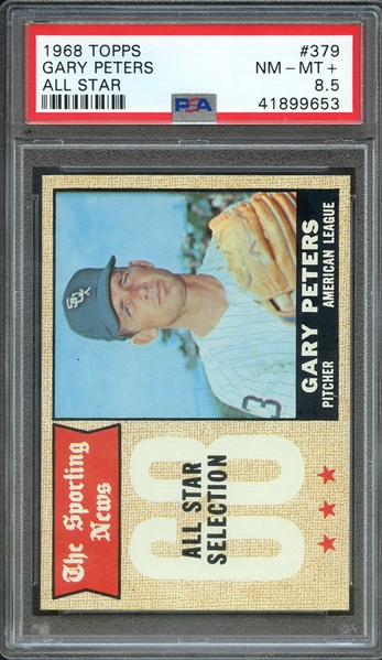 1968 TOPPS 379 GARY PETERS ALL STAR PSA NM-MT+ 8.5