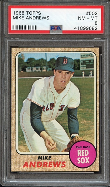 1968 TOPPS 502 MIKE ANDREWS PSA NM-MT 8