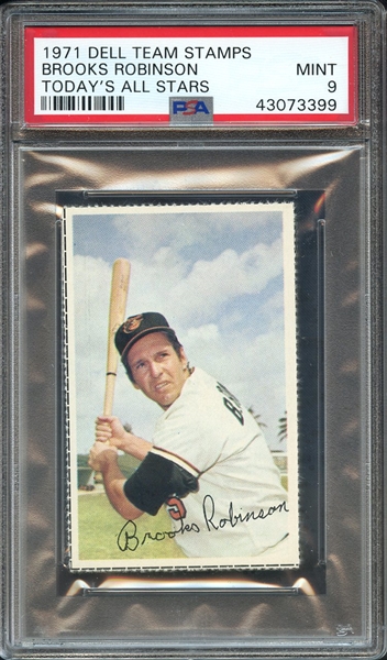 1971 DELL TODAY'S TEAM STAMPS BROOKS ROBINSON TODAY'S ALL STARS PSA MINT 9