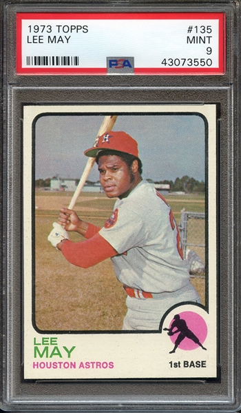 1973 TOPPS 135 LEE MAY PSA MINT 9