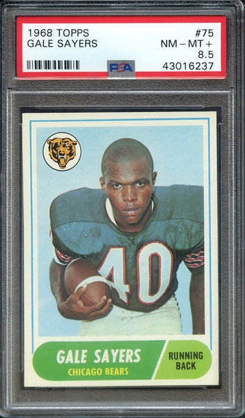 1968 TOPPS 75 GALE SAYERS PSA NM-MT+ 8.5