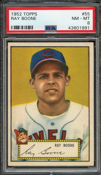 1952 TOPPS 55 RAY BOONE PSA NM-MT 8