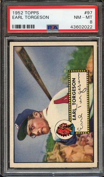 1952 TOPPS 97 EARL TORGESON PSA NM-MT 8