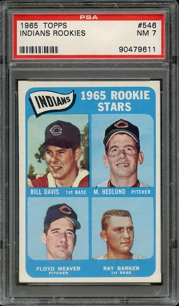 1965 TOPPS 546 INDIANS ROOKIES PSA NM 7