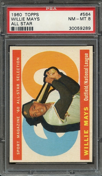 1960 TOPPS 564 WILLIE MAYS ALL STAR PSA NM-MT 8