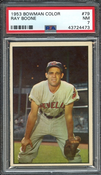 1953 BOWMAN COLOR 79 RAY BOONE PSA NM 7