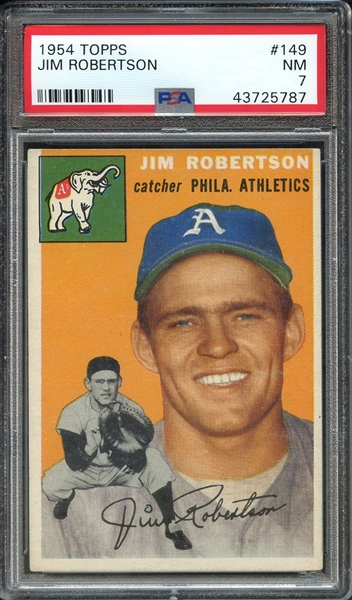 1954 TOPPS 149 JIM ROBERTSON PSA NM 7