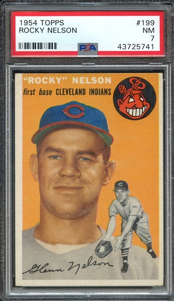 1954 TOPPS 199 ROCKY NELSON PSA NM 7