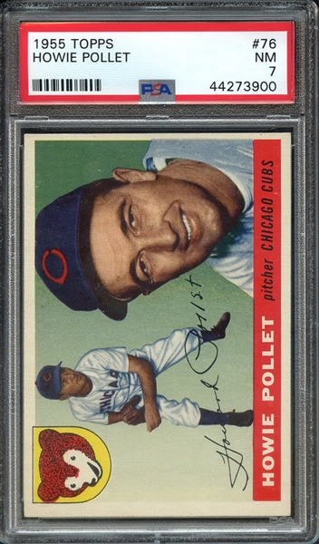 1955 TOPPS 76 HOWIE POLLET PSA NM 7