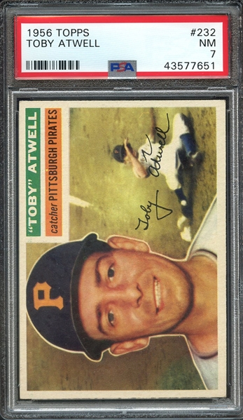 1956 TOPPS 232 TOBY ATWELL PSA NM 7