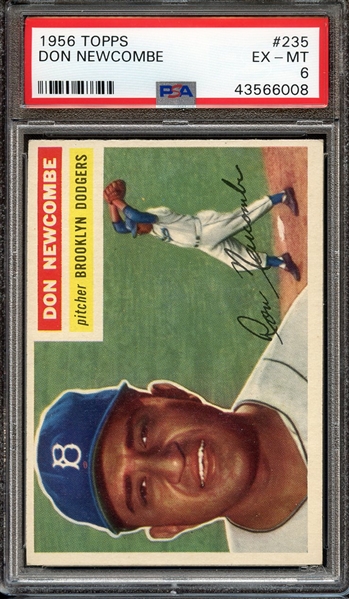1956 TOPPS 235 DON NEWCOMBE PSA EX-MT 6