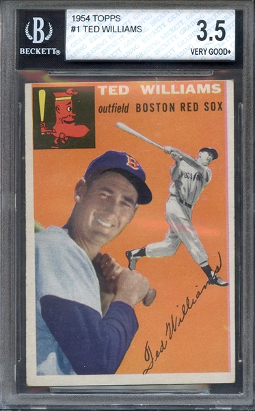 1954 TOPPS 1 TED WILLIAMS BVG VG+ 3.5