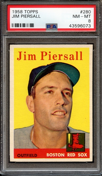 1958 TOPPS 280 JIM PIERSALL PSA NM-MT 8