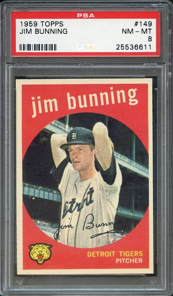 1959 TOPPS 149 JIM BUNNING PSA NM-MT 8