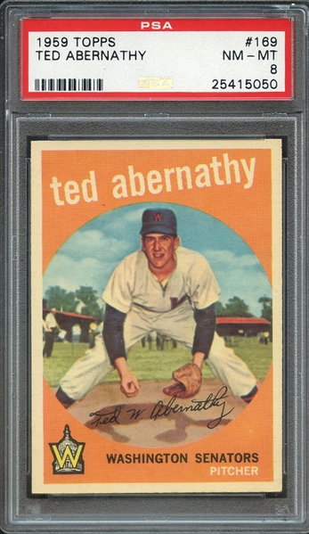 1959 TOPPS 169 TED ABERNATHY PSA NM-MT 8