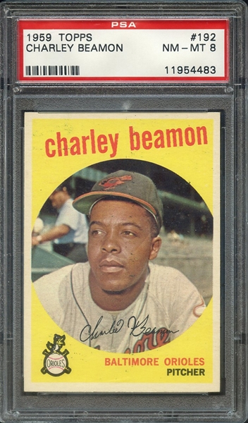 1959 TOPPS 192 CHARLEY BEAMON PSA NM-MT 8