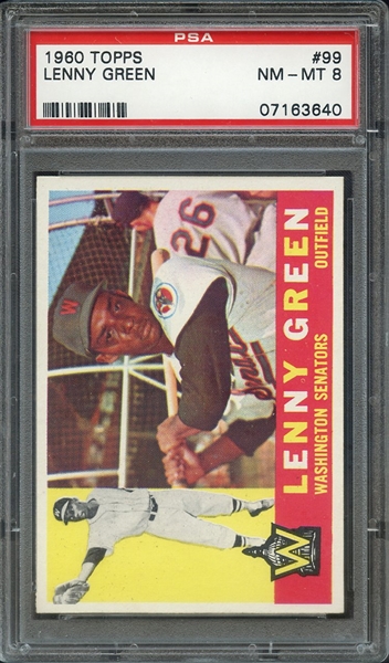 1960 TOPPS 99 LENNY GREEN PSA NM-MT 8