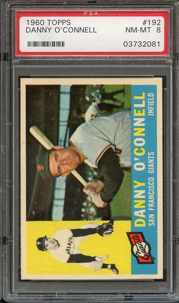 1960 TOPPS 192 DANNY O'CONNELL PSA NM-MT 8