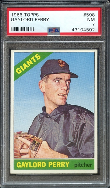 1966 TOPPS 598 GAYLORD PERRY PSA NM 7