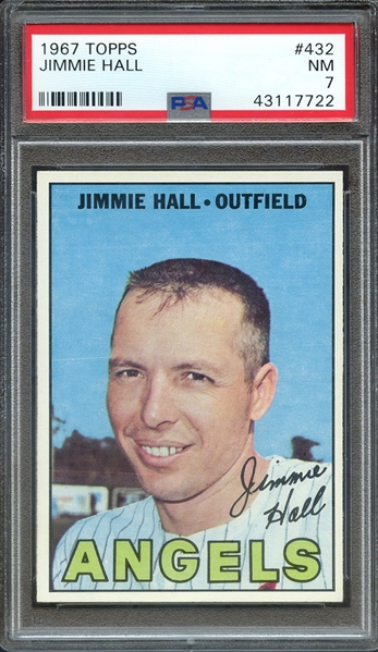 1967 TOPPS 432 JIMMIE HALL PSA NM 7