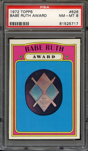 1972 TOPPS 626 BABE RUTH AWARD PSA NM-MT 8