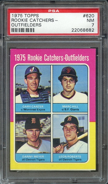 1975 TOPPS 620 ROOKIE CATCHERS- OUTFIELDERS PSA NM 7