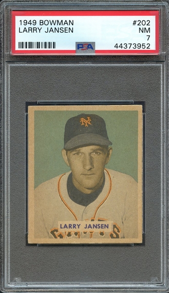 1949 BOWMAN 202 LARRY JANSEN PSA NM 7
