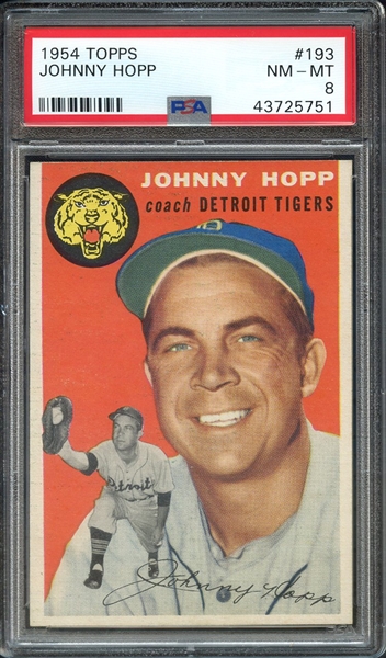 1954 TOPPS 193 JOHNNY HOPP PSA NM-MT 8
