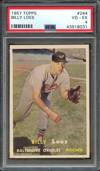 1957 TOPPS 244 BILLY LOES PSA VG-EX 4