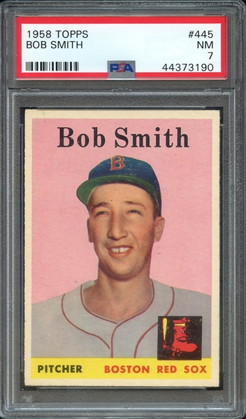 1958 TOPPS 445 BOB SMITH PSA NM 7