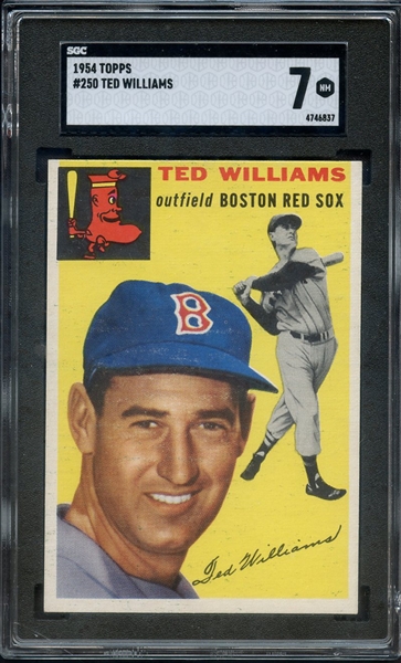 1954 TOPPS 250 TED WILLIAMS SGC NM 7