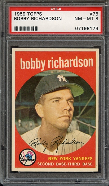 1959 TOPPS 76 BOBBY RICHARDSON PSA NM-MT 8
