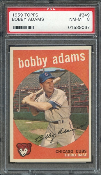 1959 TOPPS 249 BOBBY ADAMS PSA NM-MT 8