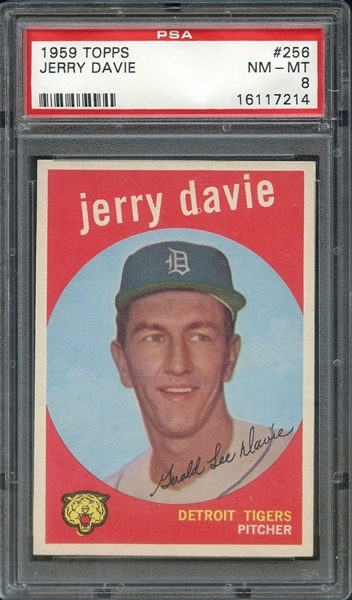 1959 TOPPS 256 JERRY DAVIE PSA NM-MT 8