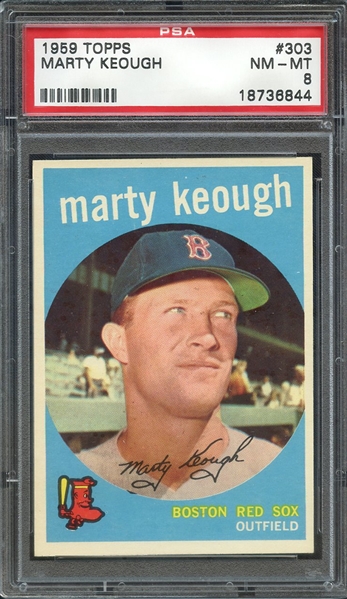 1959 TOPPS 303 MARTY KEOUGH PSA NM-MT 8