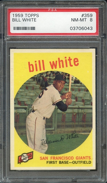 1959 TOPPS 359 BILL WHITE PSA NM-MT 8