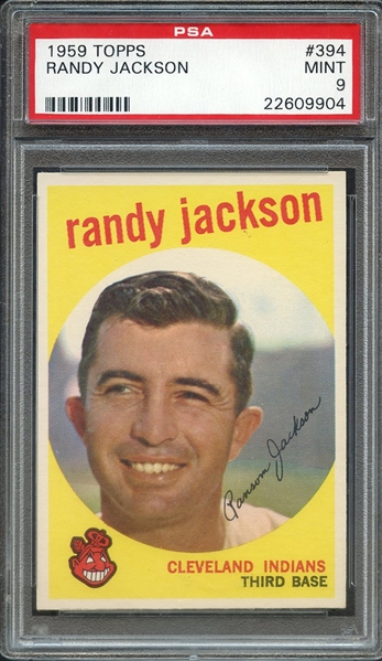 1959 TOPPS 394 RANDY JACKSON PSA MINT 9