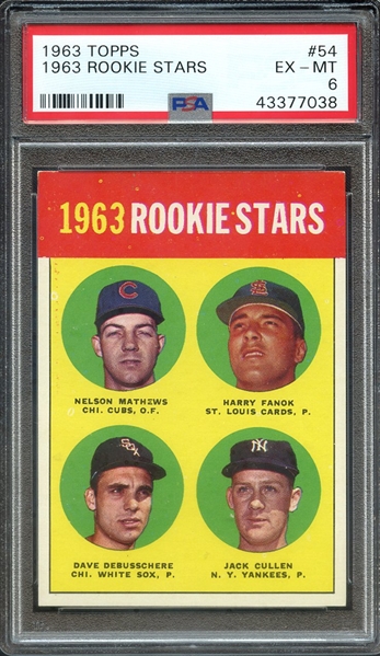 1963 TOPPS 54 1963 ROOKIE STARS PSA EX-MT 6
