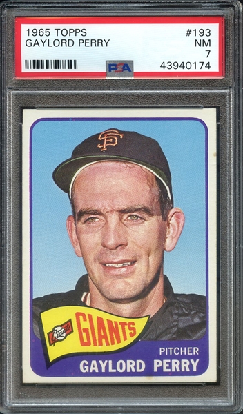 1965 TOPPS 193 GAYLORD PERRY PSA NM 7