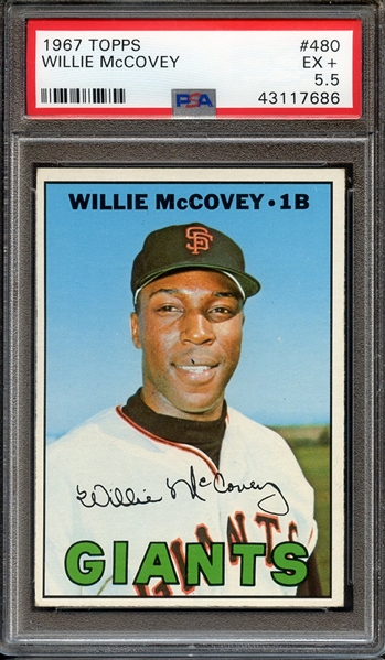 1967 TOPPS 480 WILLIE McCOVEY PSA EX+ 5.5