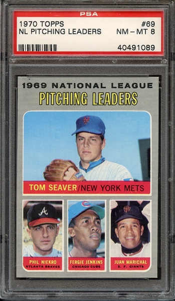 1970 TOPPS 69 NL PITCHING LEADERS PSA NM-MT 8