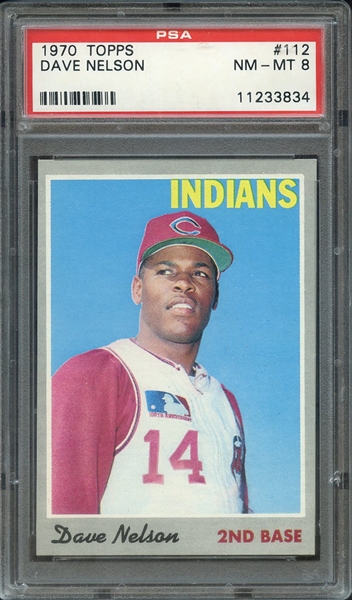 1970 TOPPS 112 DAVE NELSON PSA NM-MT 8